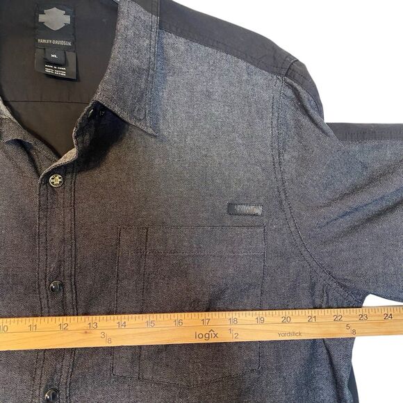 Harley-Davidson Western Shirt Mens XL Black Button Down Pearl Snap Long Sleeve - Picture 3 of 13